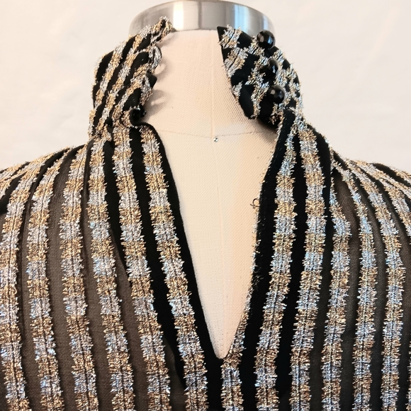 Wow! Vintage 80s sheer metallic sparle Victorian style shirt. Small Rimini - Picture 8 of 16